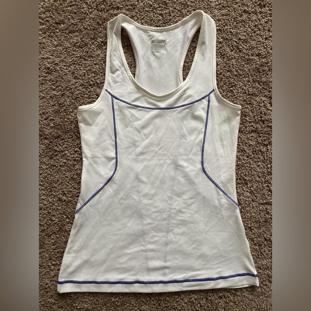 ‼️SOLD‼️ Prince White Tennis Tank Top with Blue Stitching